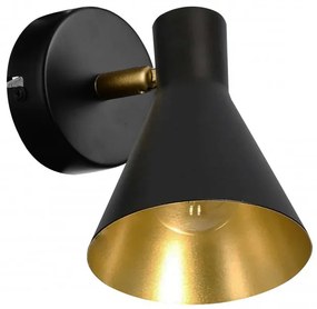 Candellux Čierno-zlaté nástenné svietidlo Less pre žiarovku E14 21-70968