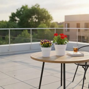 PLASTOVÝ KVETINÁČ SILVA LINE 16X14 CM KRÉMOVÁ