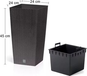 Plastový kvetináč DRTS240 24 cm - hnedá