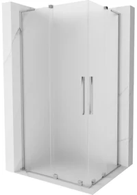 Mexen Velar L Duo, sprchový kút s posuvnými dverami 90 x 80 cm, 8mm sklo námraza, chrómová, 871-090-080-02-33-01