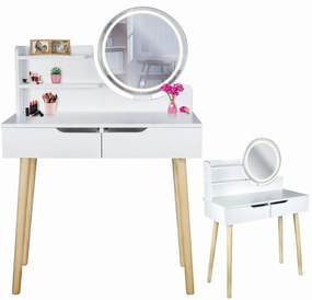 Dekorstudio Toaletný stolík s LED zrkadlom SCANDI