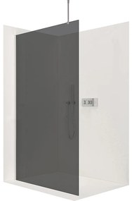 CERANO - Sprchová zástena Walk-in Onyx Top L/P - guľatá vzpera - chróm, grafitové sklo - 120x200 cm, CER-CER-8050BD1425
