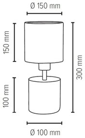 Spot-Light 6091937 - Stolná lampa STRONG ROUND 1xE27/25W/230V