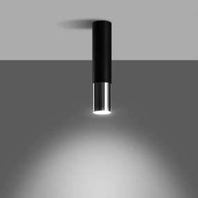 Sollux SL.0939 - Bodové svietidlo LOOPEZ 1xGU10/10W/230V čierna/chróm