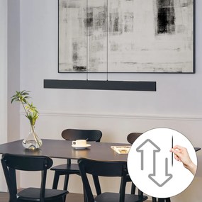 Moderné závesné svietidlo čierne vrátane LED 3-stupňové stmievateľné Easylift - Straight