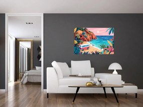 Obraz - Karavan pri oceáne (90x60 cm)