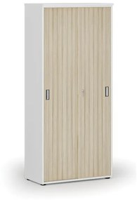 Skriňa so zasúvacími dverami PRIMO WHITE, 1781 x 800 x 420 mm, biela/dub prírodná