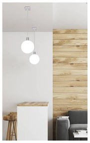 Závesné svietidlo v striebornej farbe so skleneným tienidlom ø 15 cm Oden - Candellux Lighting