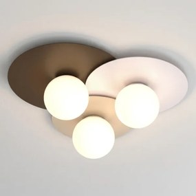 Stropné svietidlo FLAT 3xE27/15W/230V 55x60 cm béžová/krémová/hnedá