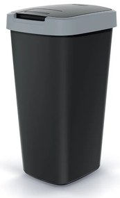 Odpadkový kôš s farebným vekom, 25 l, sivá / čierna