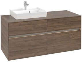 VILLEROY &amp; BOCH Collaro závesná skrinka pod umývadlo na dosku (umývadlo vľavo), 4 zásuvky, s LED osvetlením, 1200 x 500 x 548 mm, Arizona Oak, C071B0VH