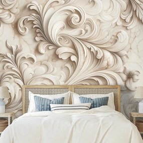 Samolepiaca tapeta elegantné béžové ornamenty na mramore