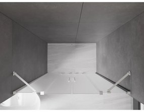 Mexen Velar Duo, posuvné sprchové dvere do otvoru 160 cm, 8mm sklo námraza, biela matná, 871-160-000-32-20