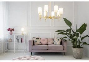 Argon 5055 - Luster na tyči ABRUZZO 8xE14/7W/230V mosadz/zelená