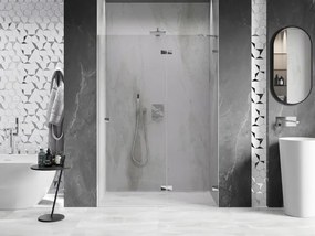 Mexen, Mexen Lunar pravé otočné sprchové dvere 130 cm, transparentné, chróm - 834-130-000-01-00-P
