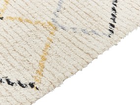 Bavlnený koberec 140 x 200 cm béžový TEZPUR Beliani
