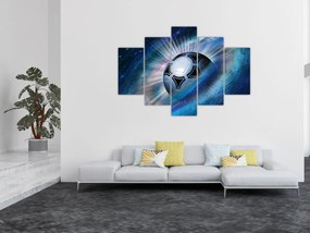 Obraz - Futbalová lopta vo vesmíre (150x105 cm)