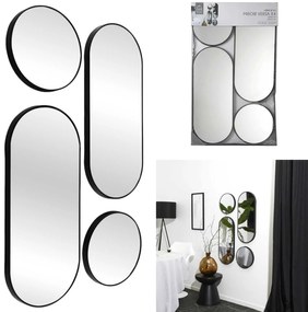 Zrkadlo Noir, čierne, sada 4ks