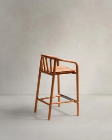 Drevená záhradná barová stolička v prírodnej farbe Turqueta – Kave Home