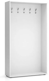 Šatníková stena BORDER, 5 háčikov, biela