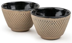 Béžové šálky v súprave 2 ks z liatiny 100 ml Xilin – Bredemeijer