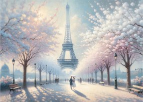 Sklenený obraz - Maľba z Paríža (70x50 cm)