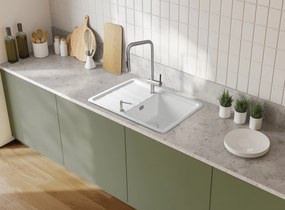 Deante Momi, keramický drez s odkvapkávačom 780x500x230 mm, biela, DEA-ZCM_6113