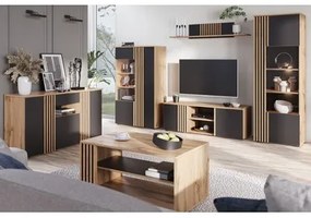 Komoda do obývačky, s lamelami, MALAGA