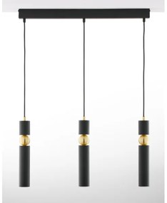 Jupiter 2004 - Luster na lanku ALAS 3xGU10/10W/230V čierna/zlatá