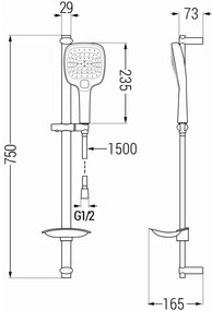 Mexen sprchový set DB17, čierna, 785174584-70
