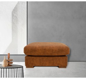 Koňakovohnedá podnožka z imitácie kože Hamburg – Scandic