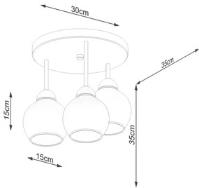 Sollux SL.1140 - Luster na tyči ALINO 3xE27/60W/230V čierna