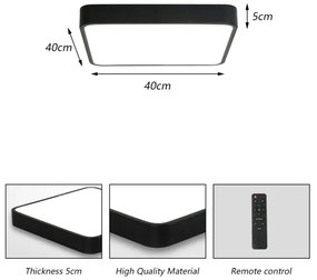 Brilagi -LED Stmievateľné svietidlo POOL SQUARE LED/36W/230V 3000-6000K 40x40 cm čierna+DO