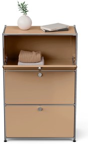 Kovová komoda »CN3« s 3 výklopnými priečinkami, karamelová