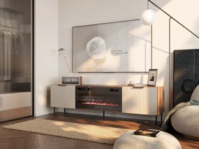 TV STOLÍK S ELEKTRICKÝM KRBOM FLORENCE WARMSKÝ ORECH / KAŠMÍR 180 cm