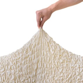 Bielastické poťahy FUCO biobavlna smotanové dvojkreslo (š. 120 - 160 cm)