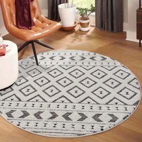 Dekorstudio Moderný okrúhly koberec LOUNGE 9999 - sivý Priemer koberca: 160cm