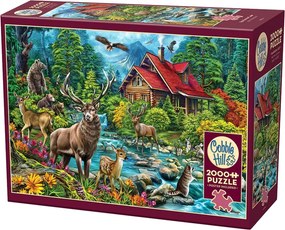 Cobble Hill Puzzle Chata s červenou strechou 2000 dielikov