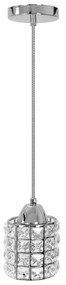 Toolight - Krištáľová závesná lampa 1xE27 APP727-1CP, chrómová, OSW-06875