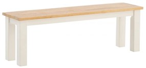 furniture-nabytek.cz - Masívna lavička Capera z borovice a MDF, lakovaná, biela/hnedá – 134×35×45 cm