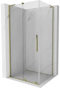Mexen Velar L, sprchový kút s posuvnými dverami 100 x 120 cm, 8mm číre sklo, zlatá lesklá, 871-100-120-03-50