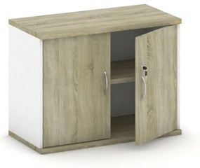 Nadstavba 2-dverová MIRELLI, 800 x 400 x 600 mm, biela/dub sonoma