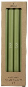 Ib Laursen Adventné sviečky 1-4 Dusty Green – set 4 ks