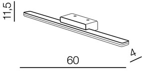 LED nástenné svietidlo Epsilon 60 3000K čierne