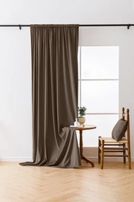 Hnedý zatemňovací záves VELVET 135x250 cm Zavesenie: Riasiaca páska