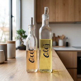 Zeller Present Súprava fliaš na olej a ocot 500ml+270ml so štítkami, Zeller