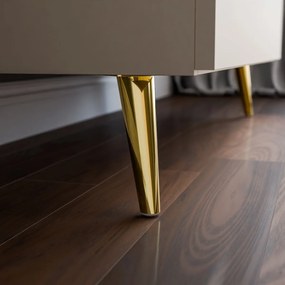 KOMODA MARION 2S KAŠMÍR ZLATÉ ÚCHYTKY + NOŽIČKY LED 95 cm