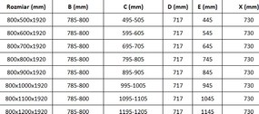 Mexen Pretoria, sprchovací kút 80 (dvere) x 110 (stena) cm, 6mm číre sklo, chrómový profil + biela sprchová vanička, 852-080-110-01-00-4010
