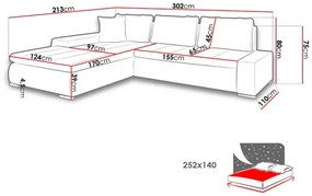Rohová sedacia súprava Hesron (ekokoža soft 011 + lawa 06). Vlastná spoľahlivá doprava až k Vám domov. 1053590