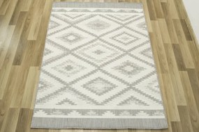 Šnúrkový koberec Berg 28364/34 Aztec Romby - sivý / krém